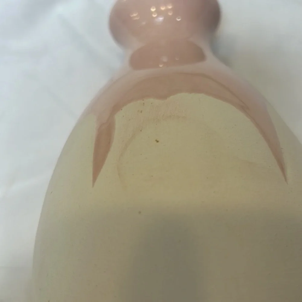 Isaac Mizrahi Loves , xo,Sienna White with Pink Drip Glaze Vase